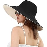 Sun Hat for Women Wide Brim Reversible Double-Sided UV Protection Cotton Fisherman Cap Summer UPF 50+