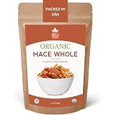 SPICY ORGANIC Mace Whole (Javantri) &ndash; 2 oz (57 g), USDA Certified Organic Mace Spice, 100% Raw, Non-GMO, Vegan, Gluten-Free &ndash; Enhance Dishes with Rich, Aromatic Flavor - Myristica Fragrans
