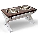 Modern Farmhouse Dog Bowl Stand, Dog Bowls Elevated Dog Food Stand, Raised Dog Bowls for Medium Dogs, Dog Food Bowls Elevated