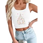 AMWIPE Magical Tank Tops for Women Magic Princess Shirt Magic Kingdom Sleeveless Crop Tops Funny Holiday Graphic Tee