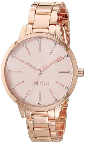 Nine West Women's Japanese Quartz Dress Watch with Metal Strap