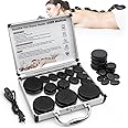Goodtar Hot Stones Massage Warmer Kit, 14 PCS Hot Stones Massage Set and Heater Kit, Electric Hot Rocks Basalt Stones Massager for Massage Therapy, Professional/Home SPA Use 110V (Small Size)