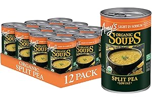 Amy's Soup, Vegan, Gluten Free, Organic Split Pea, Light in Sodium, Low Fat, 14.1 Ounce (Pack of 12)
