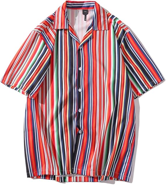 Hanaturu ハナツル シャツ メンズ 夏 ファッション カジュアル 半袖 ビーチ ハワイ トップス ルーズ ブラウス アウトドア 彼氏 プレゼント 大きいサイズ シャツ 通販 Amazon