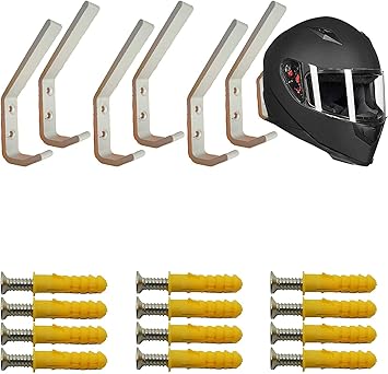 Amazon Co Jp Auxphome 6セット オートバイヘルメットホルダーフック 壁取り付け式乗馬ヘルメット収納ラックハンガー オートバイ布壁ディスプレイラック フットボールヘルメットディスプレイスタンド 野球バッティングヘルメットラック Diy 工具 ガーデン
