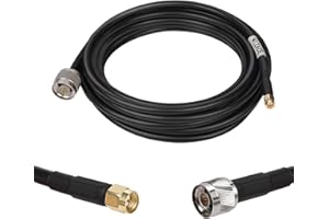WIZACE 15ft N Male to SMA Male Pure Copper Low Loss Cable, S-MR240 Extension Coaxial for 3G 4G 5G 6G LTE ADS-B Ham GPS WiFi RF Radio to Antenna or Surge Arrester Use (50 Ohm Not for TV)