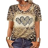 Be Kind Leopard T Shirt Animal Leopard Heart Graphic Blessed Shirt Women Inspirational Teacher Short Sleeve Tees Tops