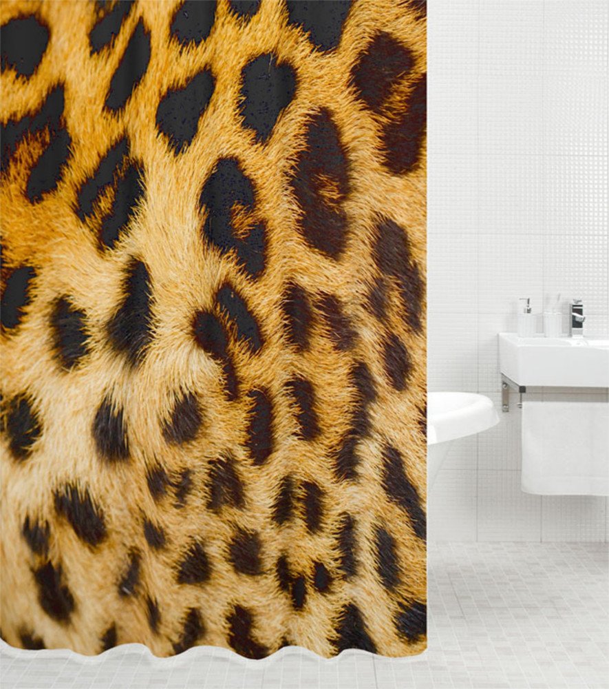 Anti-mould effect Leopard print shower curtain