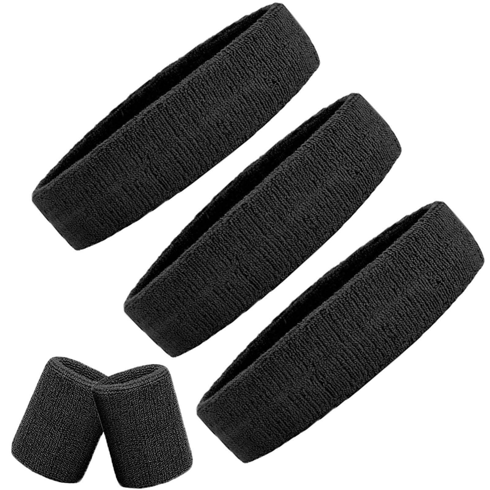 Sweat Bands, 2 Wristbands And 3 Sweat Headband, Elastic Non Slip Sweatbands For Men, Valentine's Day Gift, Suitable For Playing Basketball, Baseball, Football Head Bands Men