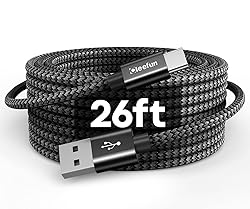 CLEEFUN Long USB C Cable, [26ft/8m] USB A 2.0 to