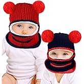 Bencailor 2 Pcs Baby Winter Hat Scarf Set Toddler Winter Hat Infant Beanie Balaclava Ear Flap for 1-5 Year Old Girl Boy