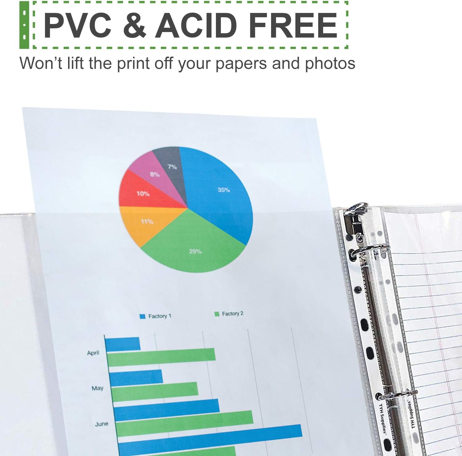 TYH Supplies 200-Pack Economy 11 Hole Clear Sheet Protectors 8-1/2 x 11 Inch Non Vinyl Acid Free : Office Products