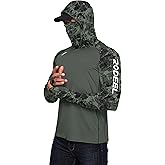 Rodeel Men's UPF 50+ Performance Fishing Hoodie, Long Sleeve Sun Protection Athletic Quick-Dry Breathable T-Shirt