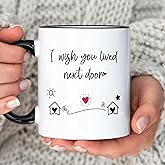 Bestie Gifts for Women: Unique Friendship Gifts - 'I Wish You Lived Next Door' Coffee Mug, Black
