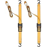 DEWALT DXBC90044 Black/Yellow 2” x 10’ Cam-Buckle Straps - 1,000 LBS Safe Working Load / 3,000 LBS Break Strength, 2 Pack