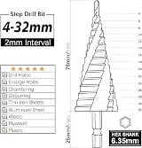 SS SHOVAN 3PC HSS Spiral Step Drill Bit Set 4-Flute 1/4 Inch Hex Shank view 2