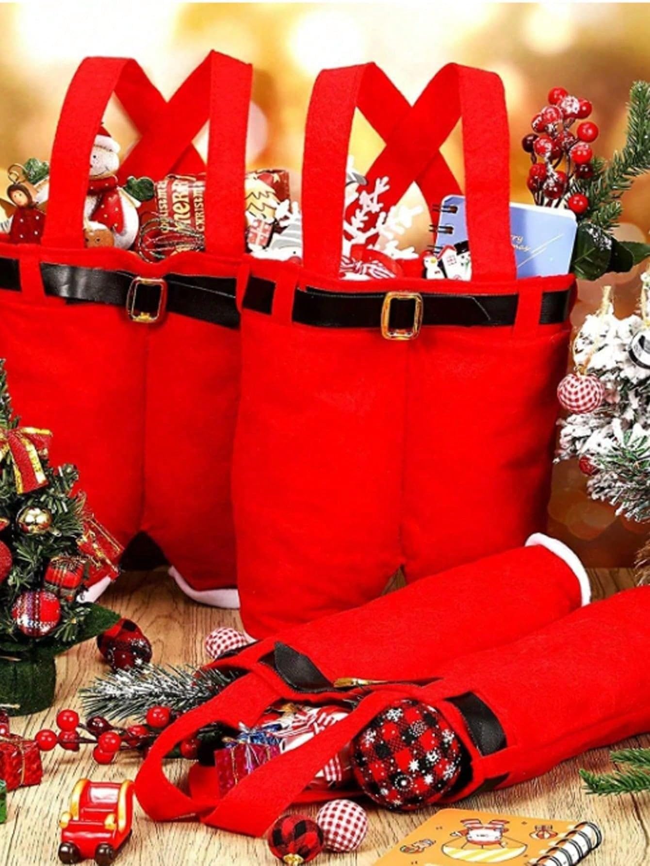 Photo 1 of ***ONLY ONE**** Santa Claus trouser-shaped gift bags, suitable for festive parties, New Year celebrations and similar occasions.