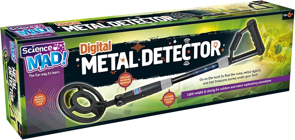 Science Mad Digital Metal Detector for Kids Lightweight Indoor Outdoor