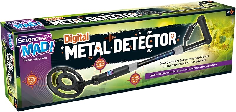 Science Mad Digital Metal Detector for Kids Lightweight Indoor Outdoor