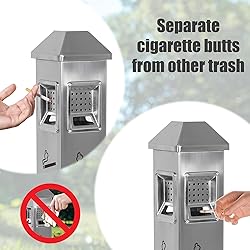 AIWFL Stainless Steel Vertical Trash Bin Outdoor