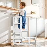 COSYLAND Toddler Tower Toddler Step Stool for Kitchen Helper | Toddler Kitchen Stool Helper with Removable Side Guard for Kit
