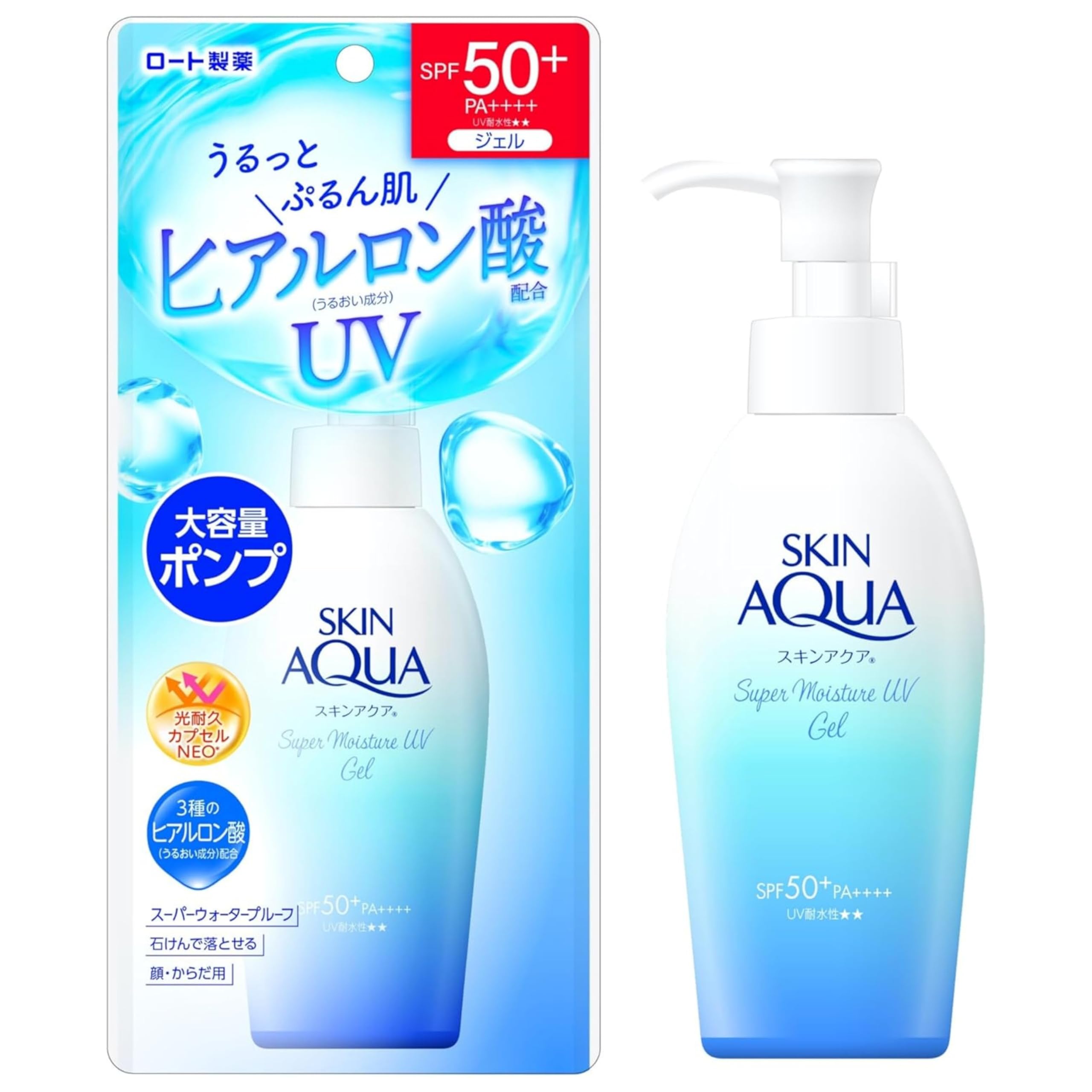 Skin Aqua UV Super Moisture UV Gel pump Sunscreen Fragrance-free SPF50+ / PA++++ (140g)
