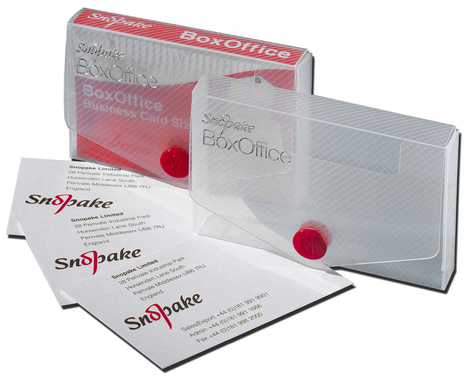 Snopake 15mm Office Business Card Box - Clear (Pack of 5)