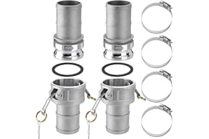 SPARKWHIZ 2 PCS 3" Part C Cam and Groove Hose Fitting x 2 PCS Type E Cam and Groove Hose fitting x 2 Cam lock Gasket Fitting x 4 Hose Clamps (3")