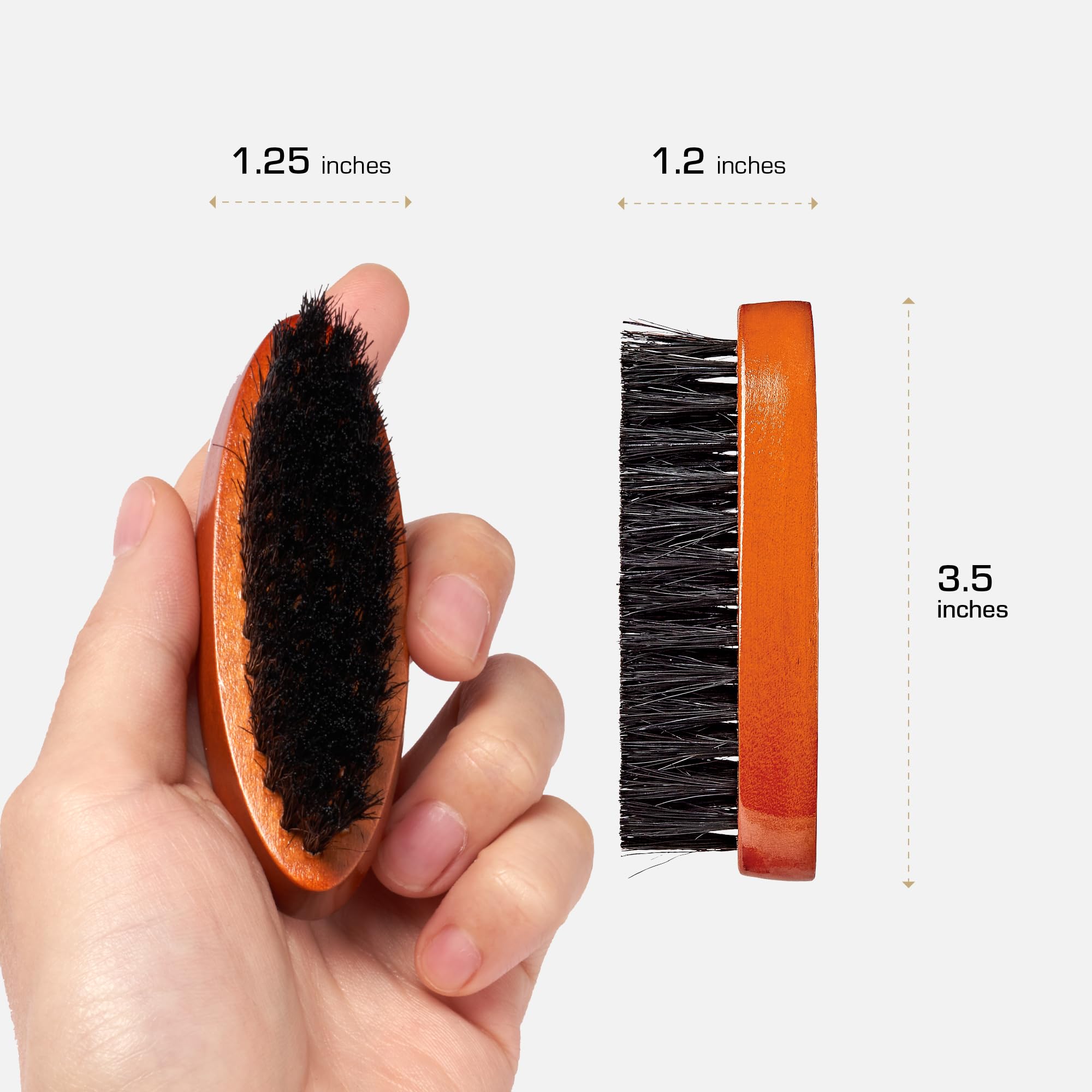 RED by Kiss Beard Brush with 100% Natural Boar Bristles for Men, Premium Wooden Brush, Beards Mustaches Grooming Shaving Comb, Tame and Soften Facial Hair (POCKET)