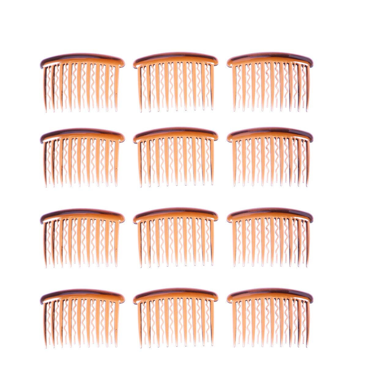 FRCOLOR 12Pcs 17 Teeth Plastic Side Hair Combs, Vintage Mini Hair Accessories for Daily Styling and Travel