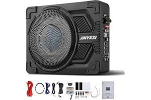 JinYeZi 10" 1200W Under Seat Subwoofers with Amp, Class D Digital Amp & Efficient Heat Dissipation Design, Independent Control for Low-Pass Filter/Gain/Bass Boost, Suitable for Trucks/SUVs/Jeeps/MPVs