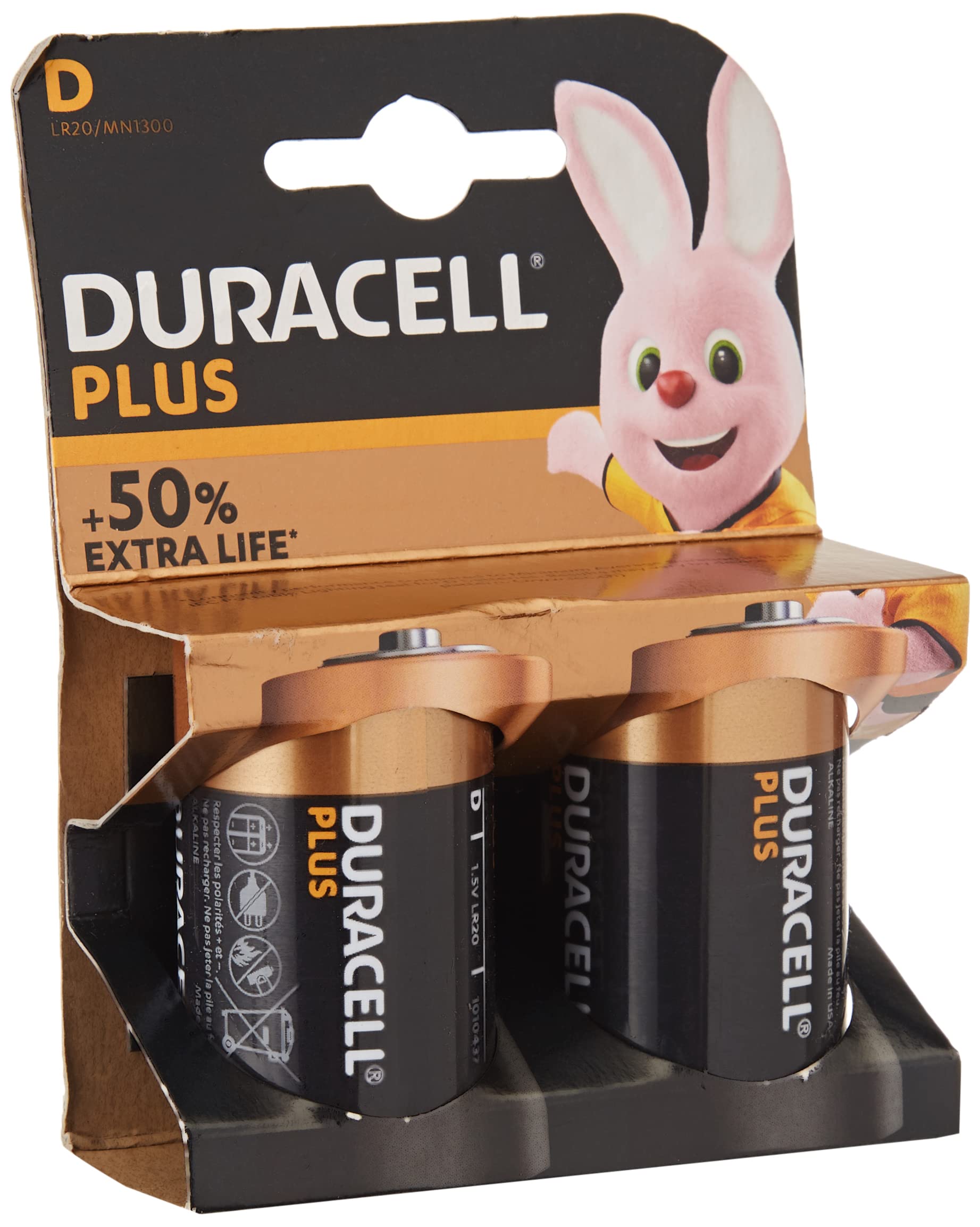 DURACELL Batteries D - 2PK