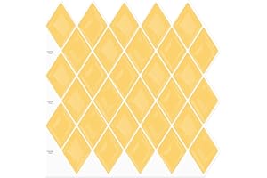 10-Sheet Peel and Stick Backsplash for Kitchen Accent Wall, Ist Momoreo Diamond Tile Backsplash Self Adhesive 12"x12" - Lemon Yellow