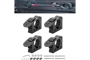 Quick Release Rubber Clamp Mount Kit, 4 Pack, Tool Handle Holder 1-1/7" to 1-3/7" Diameter, for Truck UTV ATV Roof Rack, Offr