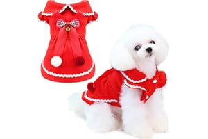 BAEJMJK Dog Christmas Dress(Red,Small)