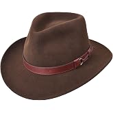 Bigalli Outback Merino Wool Felt Outdoor Fedora. | 100% Merino Wool Felt, Crushable, Water-Resistant, UV80 Certified.