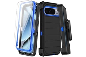 KECAI for Google Pixel 10 Pro XL Case with Belt Clip Holster,2x Screen Protectors,Heavy Duty Shockproof Drop Protection Bumper Military Grade Full Body Non Slip Rugged Durable Phone Cover with Kickstand