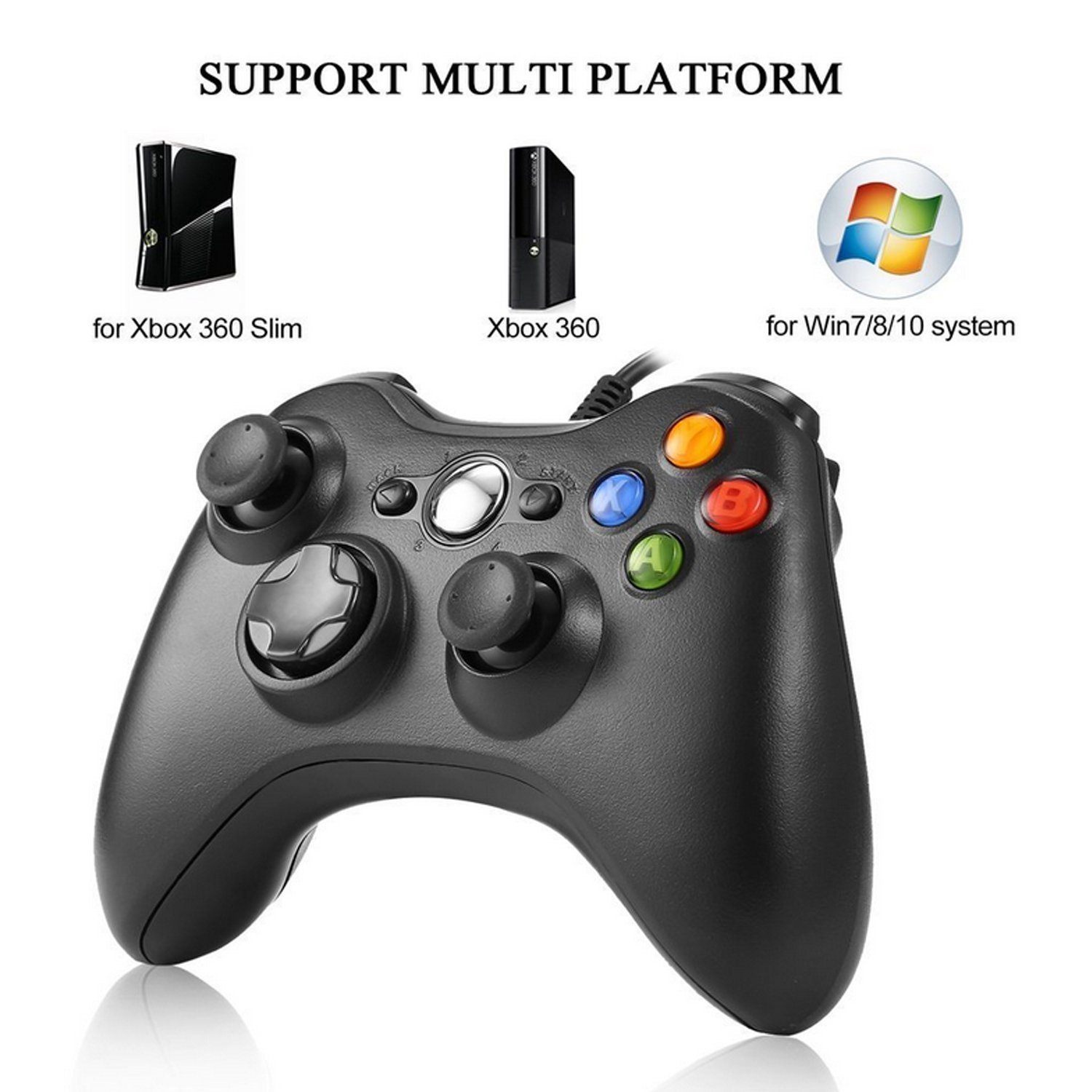 Xbox 360 Wired controller Gamepad Controller for Xbox 360(Black)