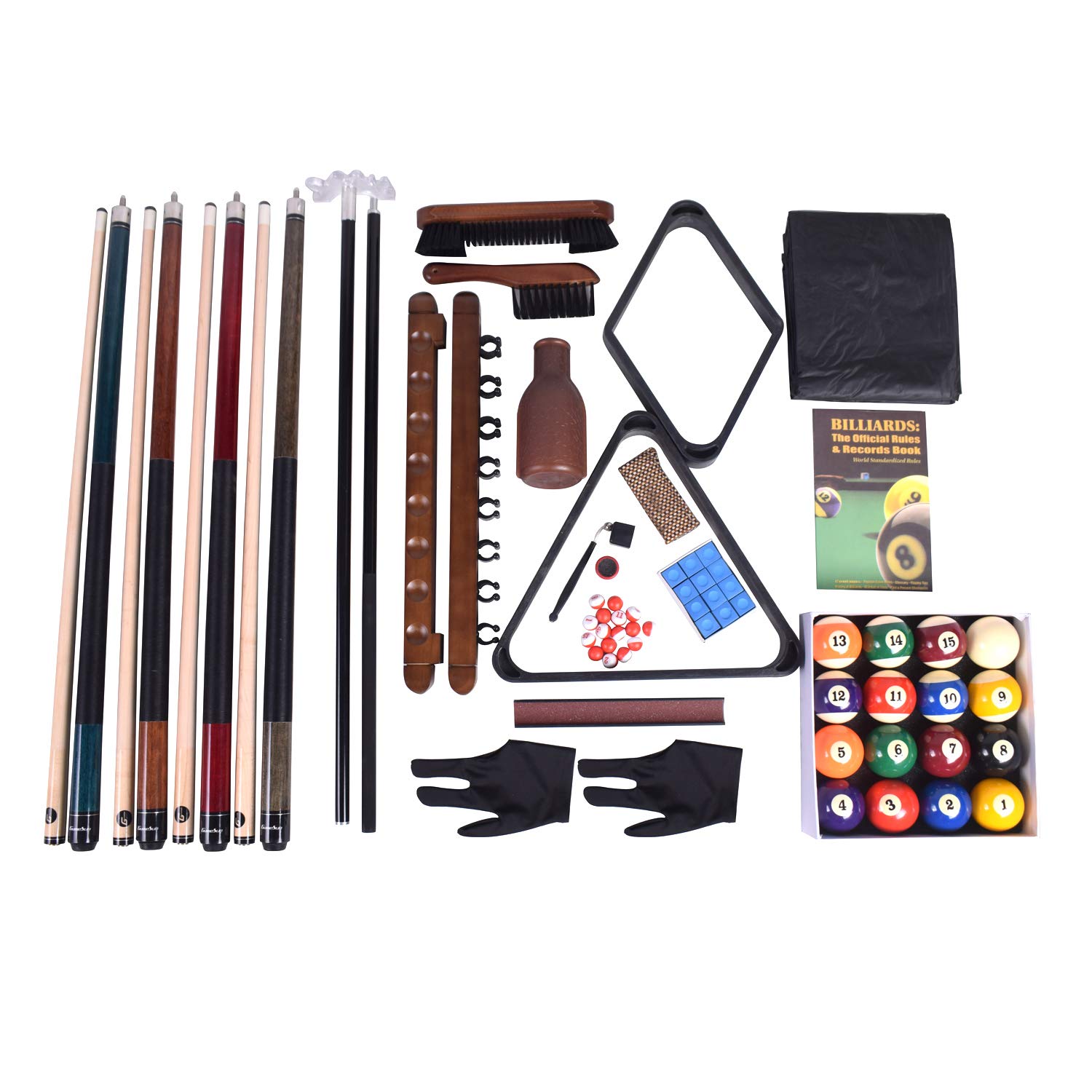 Photo 1 of *****PARTIAL SET**** Gamesun Pool Table Premium Billiard 20 Pieces Accessory Kit, Pool Cue Sticks Bridge Ball Sets,Premium Billiard Accessory kit Set, Includes All Accessories to Start a Billiards Game