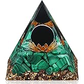Hopeseed Orgone Pyramid for Positive Energy, Orgonite Natural Malachite&Obsidian Healing Crystals Pyramid for Reduce Stress Chakra Reiki Healing Meditation Cleanses The Mind and Boosts Confidence