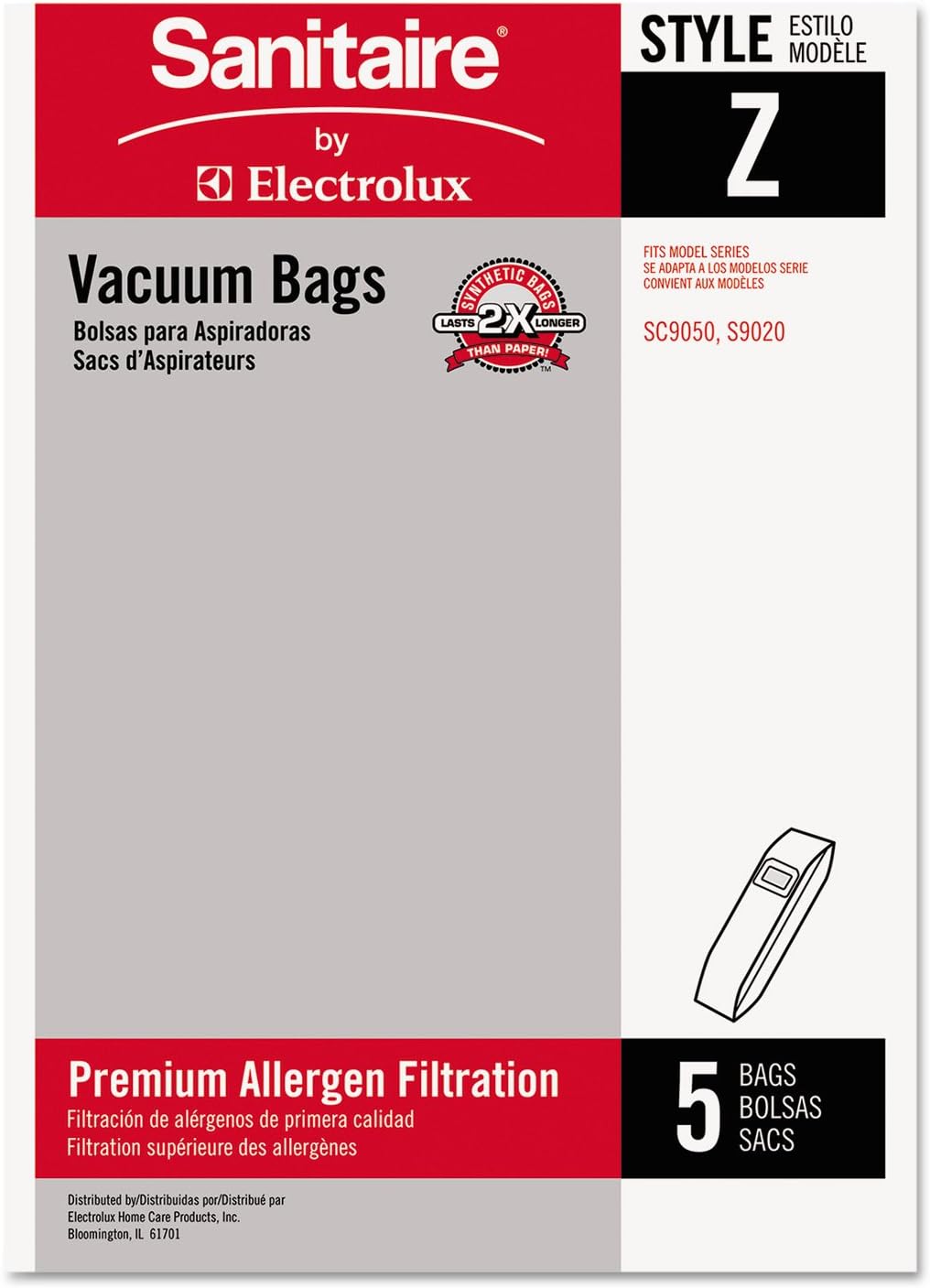 Electrolux Eureka 63881A10 Sanitaire Style Z Vacuum Bag 5/Pack