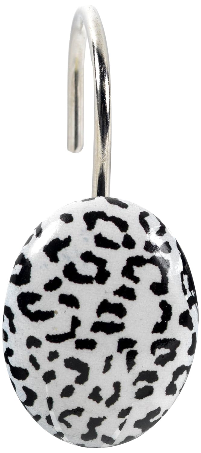 White black Shower Curtain Hooks