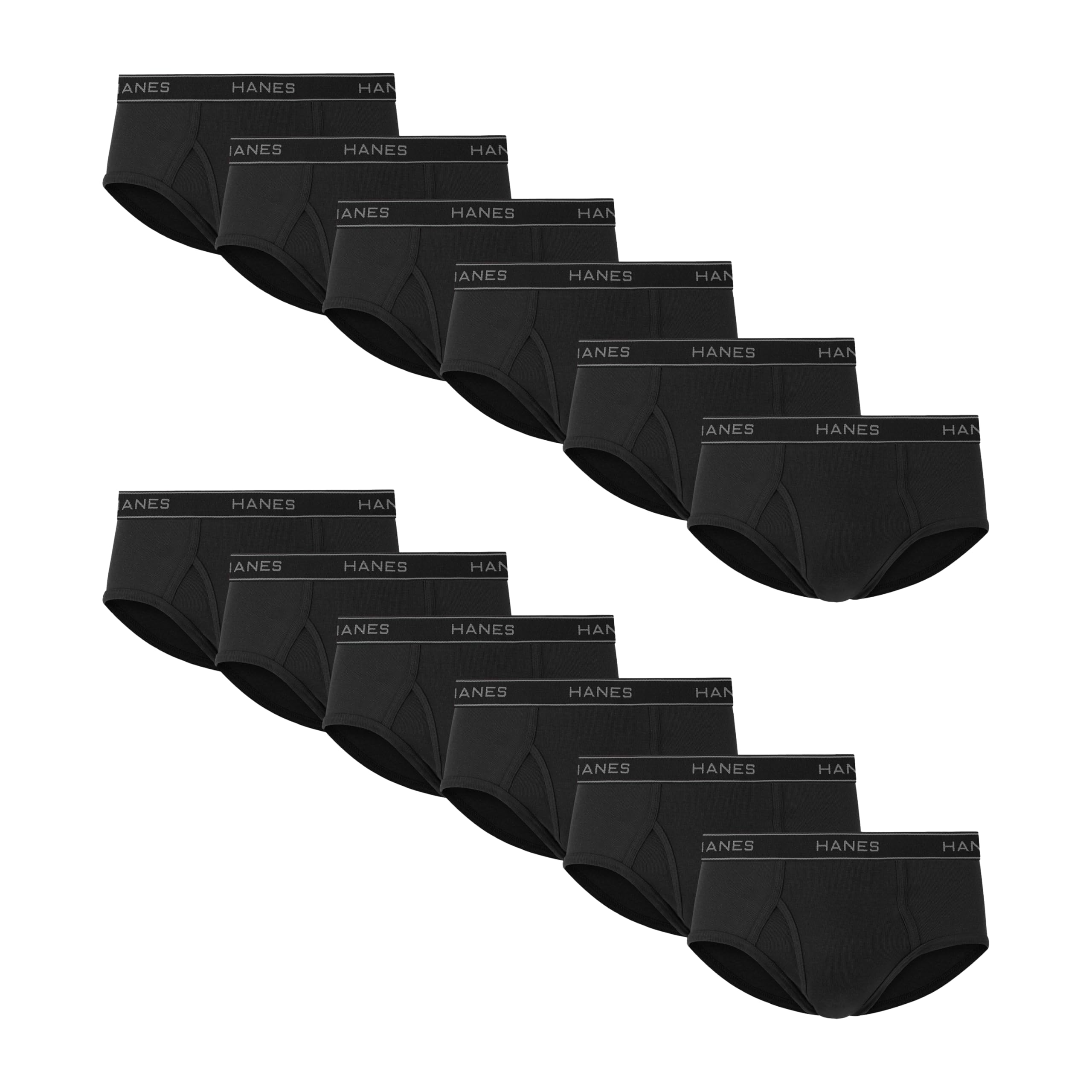 Hanes Men's Underwear Brief Pack, Cotton Briefs, Moisture-Wicking Underwear for Men, 12-Pack Image