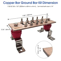 MOKIKUBA Copper Ground Bus Bar,Multipurpose Ground