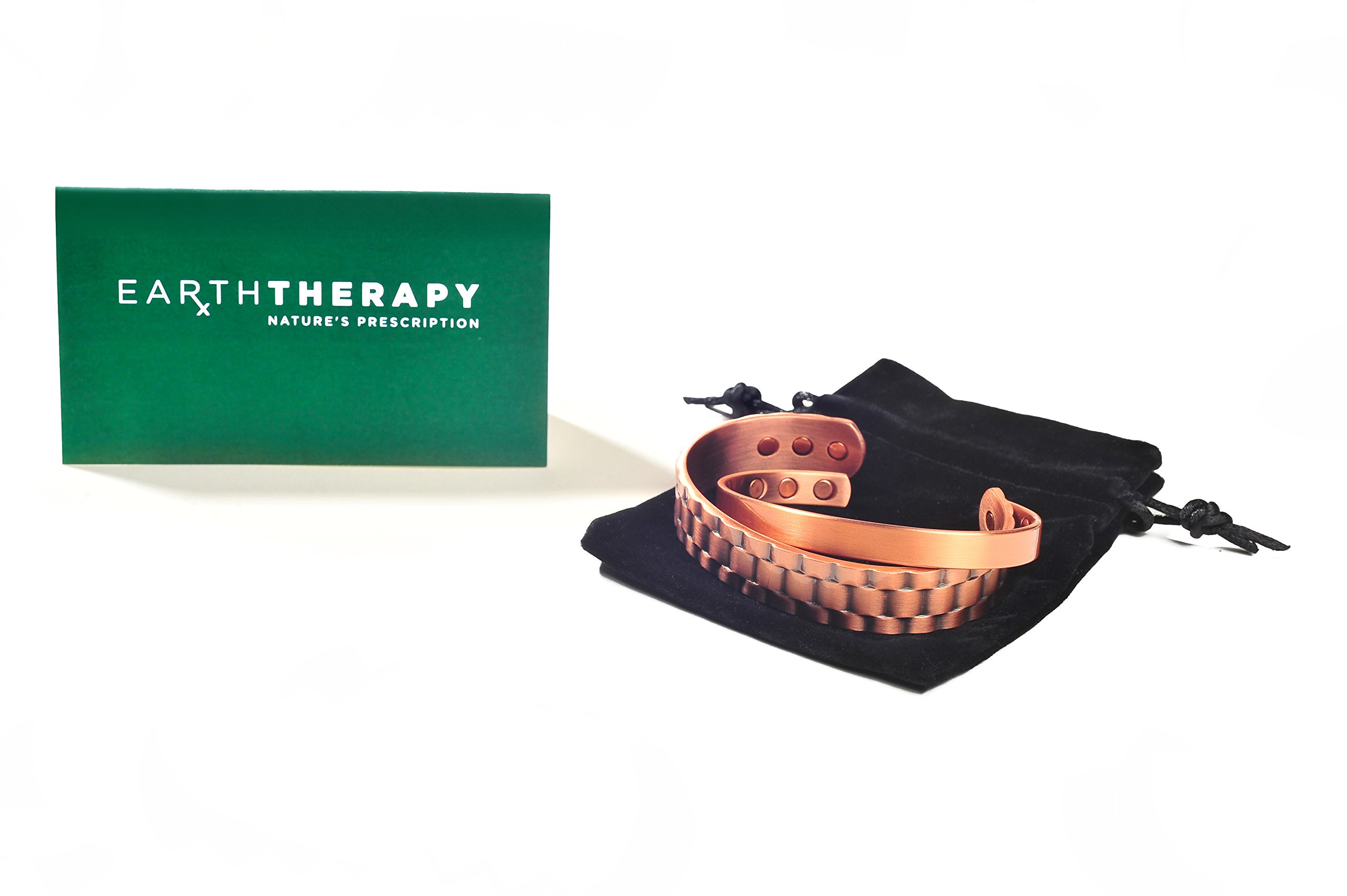 Earth Therapy Value Pack 2 Pure Copper Magnetic Bracelets for Men and Women