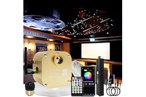 AKEPO Car Home 16W RGBW Twinkle Meteor Fiber Optic Lights, APP+Music Control +550pcs*4m/13.1ft*0.03in Optical Fiber Cable +Remote Shooting Star Starlight Headliner Ceiling Light Kit