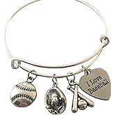 I love Baseball Bracelet Gift for Women