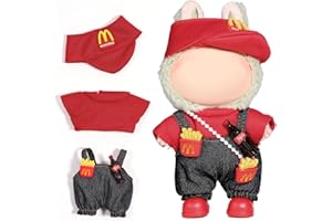 AICase for Lububu Clothes/for Lububu Outfits,Clothes Set for Lububu 17cm Doll,3 Piece Set Hat Clothing for la-bubu, Boys and Girls Stylish Adorable Dolls Clothes Accessories (No Doll)_01