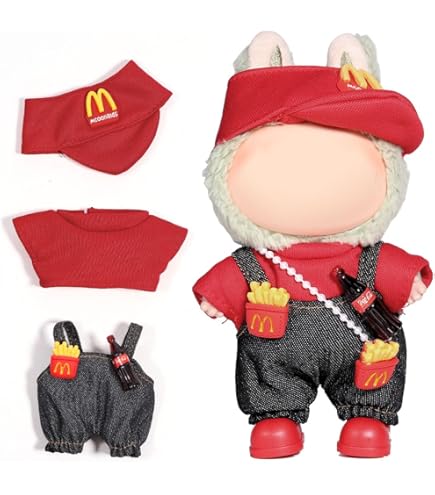 Candy Dress Clothes For 17cm Dolls - Colorful Outfit With Straw Hat For 6.69 Inch Dolls