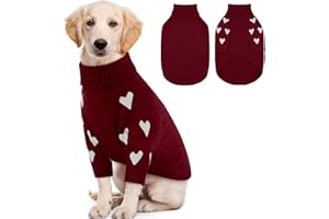 Kuoser Dog Sweater,Warm Dog Sweaters for Extra Large Dogs,Turtleneck Thick XXL Dogs Sweater Christmas Outfit,Cold Weather Pet